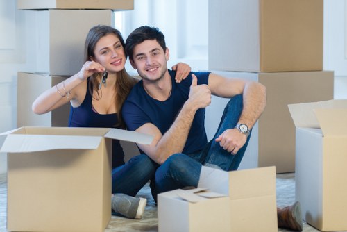 Office removal planning in Creekmouth with moving boxes and workspace setup
