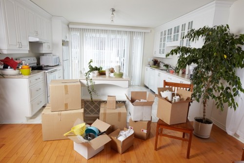 Prepared household furniture ready for storage
