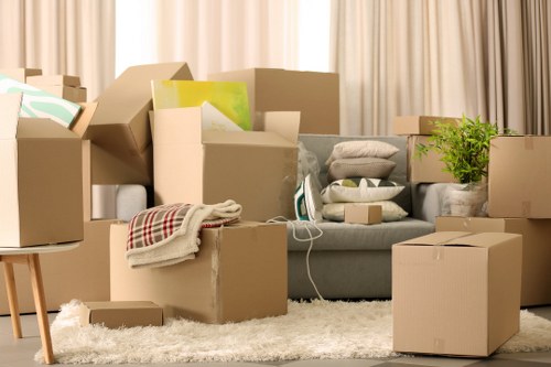 Packed belongings ready for Creekmouth flat removals