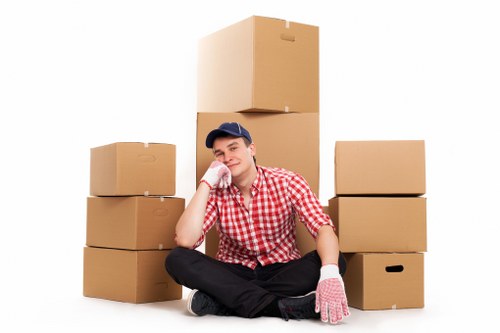 Packing boxes for student storage in Creekmouth